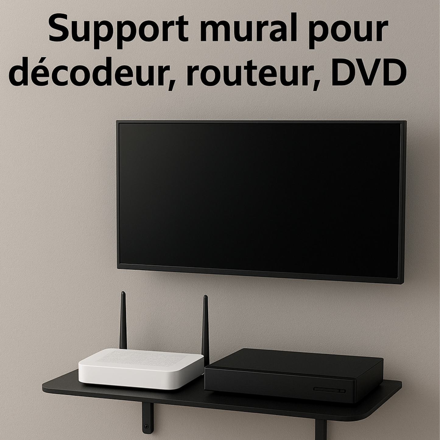 Support mural en verre transparent, étagère murale pour appareils et objets